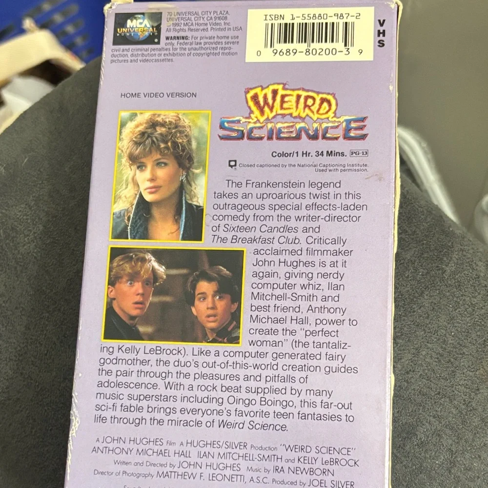 Weird Science VHS Tape - Retro Movie Cover Art (Pink, Purple, Blue)